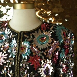 Laurence Kazar Multicolor L/S Sequin Jacket